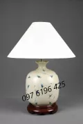 Đèn ngủ để bàn bằng gốm men rạn cổ vẽ chuồn chuồn