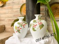Lọ hoa trang trí dáng cổ túm gốm sứ Bát Tràng