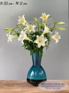 Lọ hoa trang trí bằng gốm sứ men hỏa biến cao 32cm