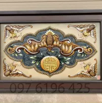 Tranh sứ đắp nổi Ngũ phúc kích thước 70cm x55cm