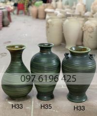 Lọ hoa vuốt tay gốm mộc