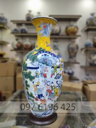 Bảo bình vẽ bách nhi bách phúc cao 70cm gốm sứ Bát Tràng