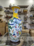 Bảo bình vẽ bách nhi bách phúc cao 70cm gốm sứ Bát Tràng