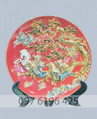 Đĩa cảnh vân nổi mã đáo thành công vẽ vàng