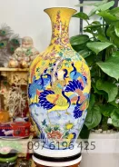 Bảo bình gốm sứ  Bát Tràng vẽ tùng hạc cao 72cm