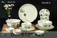 Bộ bát đĩa sứ xương hoa bồ công anh