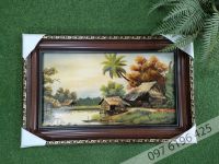 Tranh sứ treo tường vẽ đồng quê kích thước 95cm x60cm