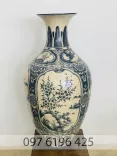 Bảo bình men rạn vẽ tứ cảnh cao 91cm