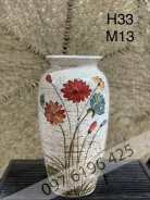 Lọ hoa gốm sứ dáng chum cao vẽ tay
