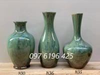 Lọ hoa gốm sứ Bát Tràng men xanh