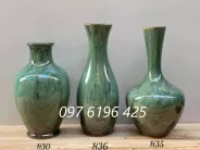 Lọ hoa gốm sứ Bát Tràng men xanh