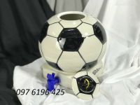 Bình đựng nước có vòi bằng gốm sứ hình qur bóng đen trắng