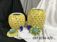 Bình đựng nước lọc có vòi bằng sứ hình quả dứa