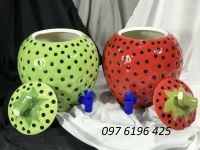 Bình đựng nước lọc bằng sứ có vòi hình quả dâu dung tích 5L