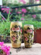 Lọ hoa sứ dáng bom vẽ hoa gốm sứ Bát Tràng