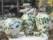 Lọ hoa trang trí gốm sứ Bát Tràng vẽ hoa ngọc lan