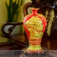 Mai bình tích lộc màu đỏ thuận buồm xuôi gió dát vàng
