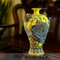 Lọ mai bình công đào đắp nổi kênh bong  cao 48cm
