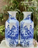 Lộc bình cao 50cm dáng bí vẽ trúc lâm thất hiền
