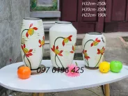 Lọ hoa gốm Bát Tràng vẽ hoa sen