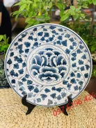 Đĩa cảnh trang trí men rạn vẽ hoa dây đường kính 35cm