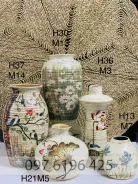 Lọ hoa gốm mộc gốm sứ Bát Tràng