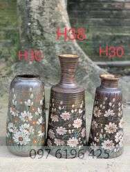 Lọ hoa trang trí gốm mộc Bát Tràng