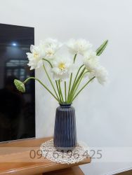 Lọ hoa men hỏa biến dáng trụ khía cao 38cm