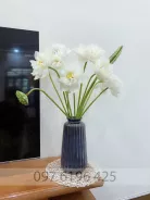 Lọ hoa men hỏa biến dáng trụ khía cao 38cm