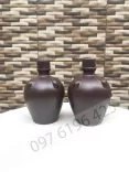 Nậm rượu gốm sứ Bát Tràng dáng tròn có 4 tai