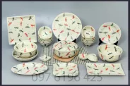 Bộ bát đĩa vẽ chuồn gốm sứ Bát Tràng