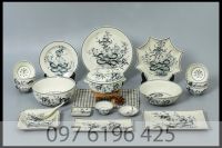 Bộ bát đĩa vẽ hoa sen