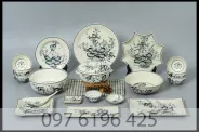 Bộ bát đĩa vẽ hoa sen