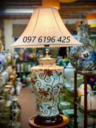 Đèn ngủ gốm vẽ hoa dây