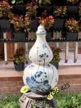 Hồ lô gốm sứ men rạn vẽ hoa sen 15 lít