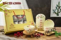 Bộ bát sứ cao cấp Bát Tràng vẽ hoa