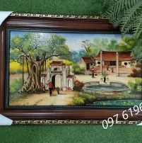 Tranh sứ cảnh đồng quê kích thước 95cm x60cm