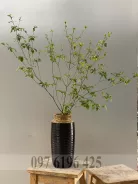 Bình hoa gốm mộc dáng ống gân nổi