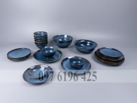 Bộ bát đĩa cao cấp men hỏa biến xanh