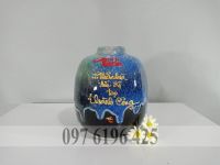 Lọ hoa Bát Tràng men hỏa biến xanh