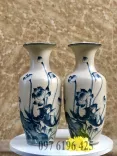 Lọ lộc bình nhỏ men rạn vẽ chép sen cao 45cm