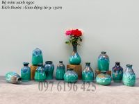 Lọ hoa mi ni men hỏa biến màu xanh ngọc