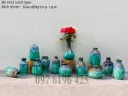 Lọ hoa mi ni men hỏa biến màu xanh ngọc
