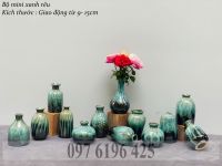 Lọ hoa mini màu xanh rêu gốm sứ Bát Tràng