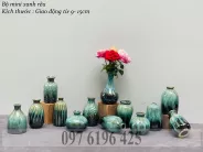 Lọ hoa mini màu xanh rêu gốm sứ Bát Tràng