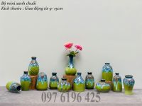 Lọ hoa mini màu xanh chuối gốm sứ Bát Tràng