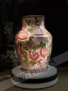 Bình gốm vuốt tay gốm sứ Bát Tràng vẽ hoa hồng