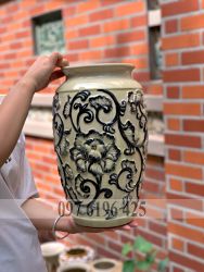 Bình cắm hoa gốm sứ Bát Tràng hoa dây