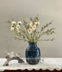 Lọ hoa Bát Tràng men hỏa biến thân khía