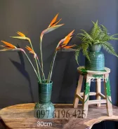 Bình cắm hoa cổ cao xanh ngọc lưu ly
